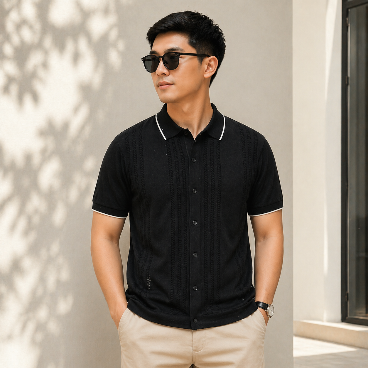 AP Button Down Polo - Black