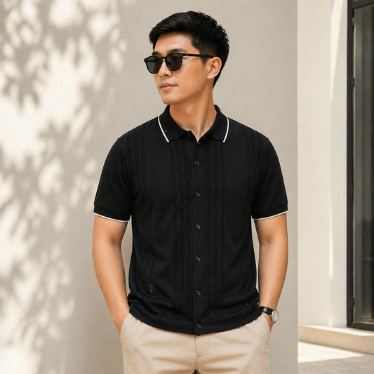 AP Button Down Polo - Black